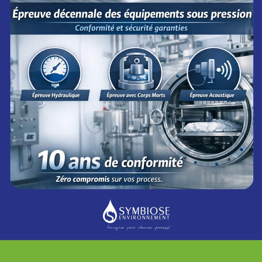 Epreuve décennale équipements sous pression pharma